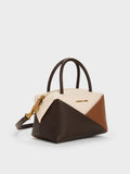 CHARLES & KEITH Women Midori Geometric Bowling Bag -Multi Brown