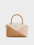 CHARLES & KEITH Women Midori Geometric Bowling Bag -Multi Pink