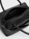 CHARLES & KEITH Women Midori Geometric Bowling Bag -Jet Black