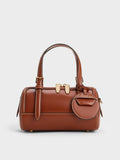 CHARLES & KEITH Women Enola Bowling Bag_Brick