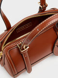 CHARLES & KEITH Women Enola Bowling Bag_Brick