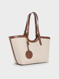CHARLES & KEITH Women XL Enola Canvas Tote Bag_Chocolate