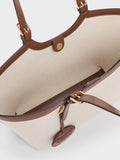 CHARLES & KEITH Women XL Enola Canvas Tote Bag_Chocolate