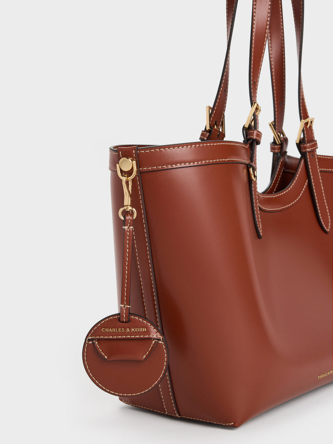 CHARLES & KEITH Women XL Enola Tote Bag_Brick
