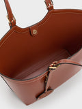 CHARLES & KEITH Women XL Enola Tote Bag_Brick