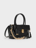 CHARLES & KEITH Women Acelynn Rope-Chain Tote Bag -Black