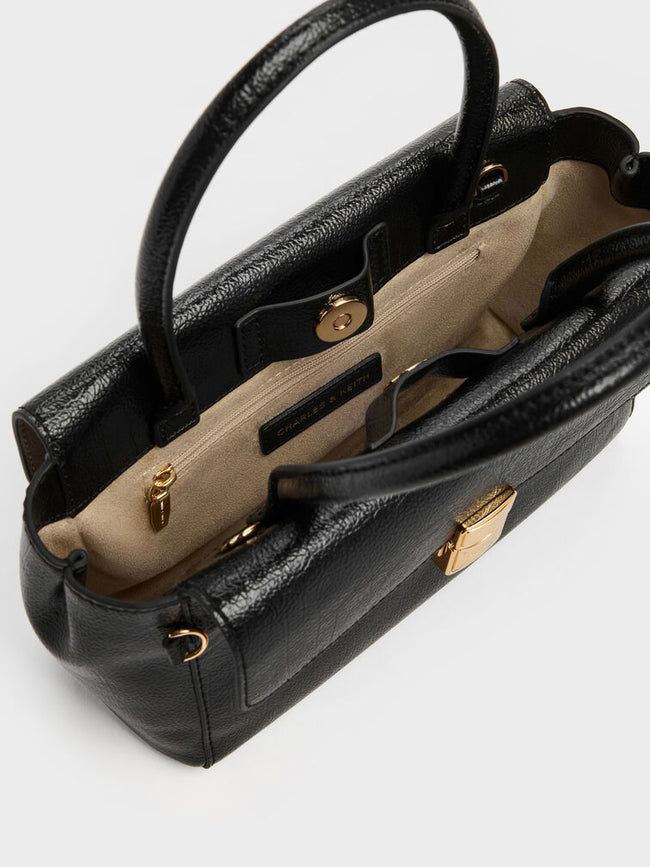 CHARLES & KEITH Women Acelynn Rope-Chain Tote Bag -Black