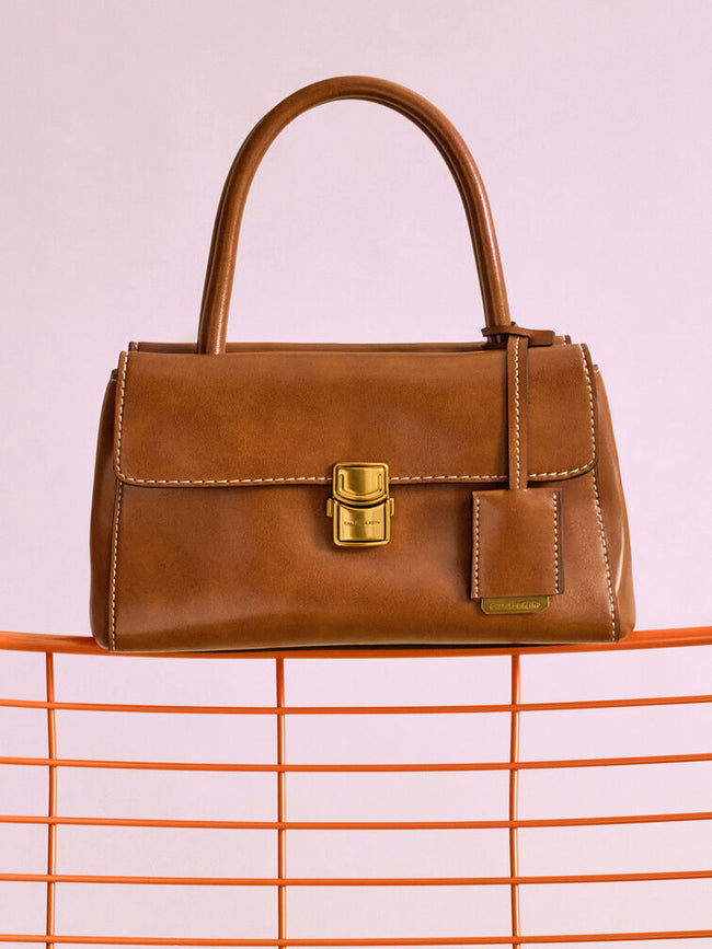 CHARLES & KEITH Women Acelynn Rope-Chain Tote Bag -Distressed Tan