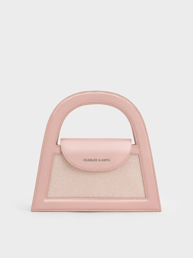 CHARLES & KEITH Women Este Glittered Top Handle Bag_Noir
