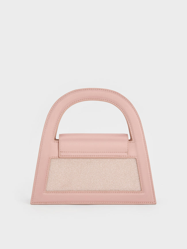 CHARLES & KEITH Women Este Glittered Top Handle Bag_Noir
