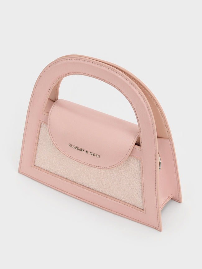 CHARLES & KEITH Women Este Glittered Top Handle Bag_Noir