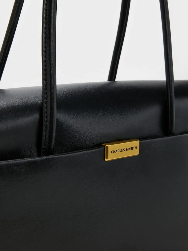CHARLES & KEITH Women Kerry Trapeze Tote Bag_Black