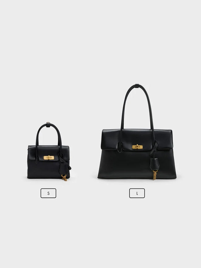 CHARLES & KEITH Women Kerry Trapeze Tote Bag_Black
