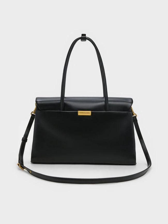 CHARLES & KEITH Women Kerry Trapeze Tote Bag_Black
