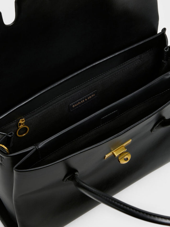 CHARLES & KEITH Women Kerry Trapeze Tote Bag_Black