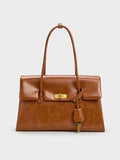 CHARLES & KEITH Women Kerry Trapeze Tote Bag_Distressed Tan
