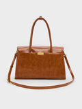 CHARLES & KEITH Women Kerry Trapeze Tote Bag_Distressed Tan