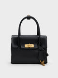 CHARLES & KEITH Women Mini Kerry Turn-Lock Tote Bag_Black
