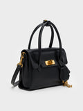 CHARLES & KEITH Women Mini Kerry Turn-Lock Tote Bag_Black