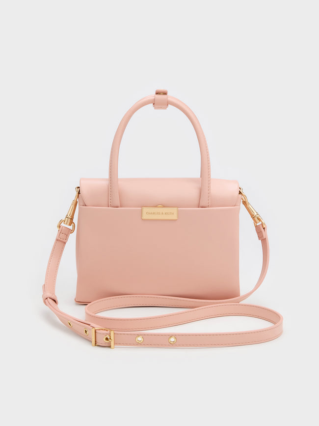 CHARLES & KEITH Women Mini Kerry Turn-Lock Tote Bag_Pink