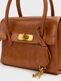 CHARLES & KEITH Women Mini Kerry Turn-Lock Tote Bag_Distressed Tan