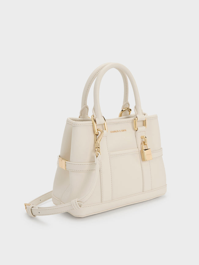 CHARLES & KEITH Women Mini Scottie Tote Bag_Cream