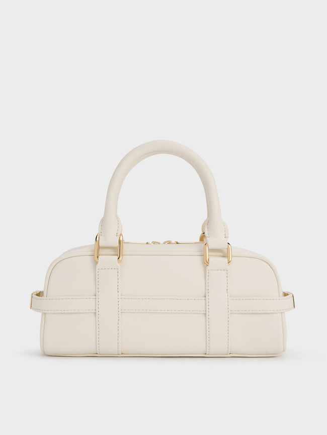 CHARLES & KEITH Women Scottie Bowling Bag_Cream