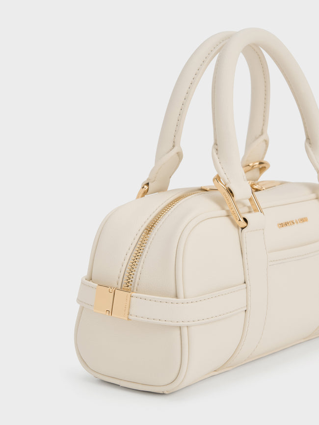 CHARLES & KEITH Women Scottie Bowling Bag_Cream