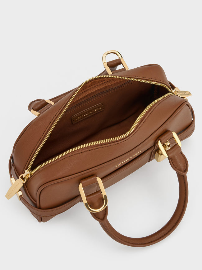 CHARLES & KEITH Women Scottie Bowling Bag_Chocolate