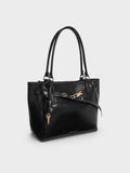 CHARLES & KEITH Women Delfina Belted Tote Bag -Noir