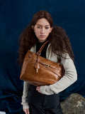 CHARLES & KEITH Women Delfina Belted Tote Bag - Distressed Tan