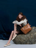CHARLES & KEITH Women Delfina Belted Tote Bag - Distressed Tan