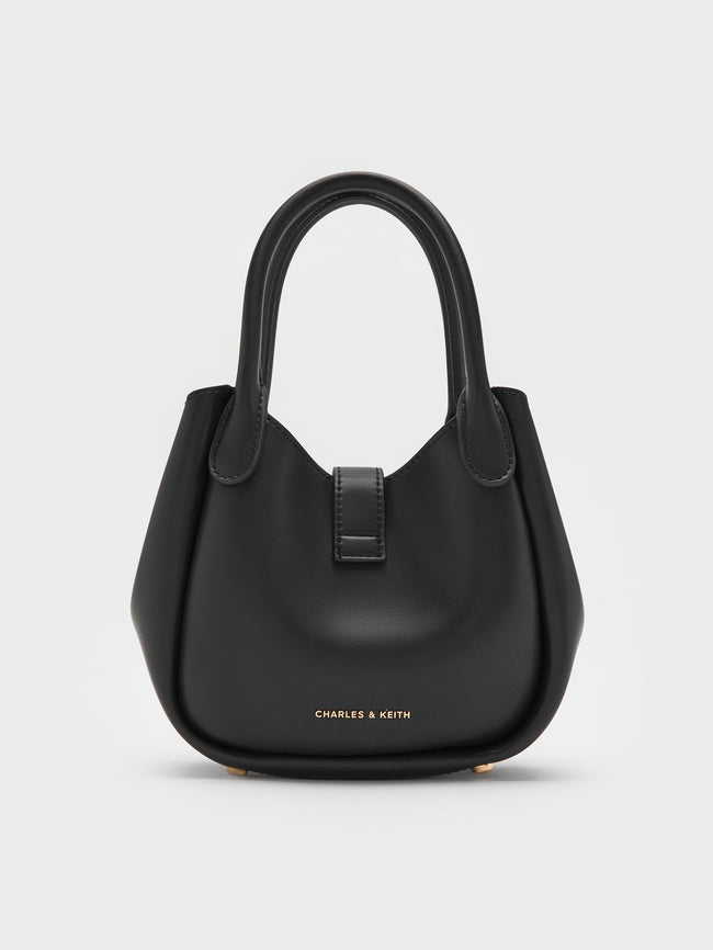 CHARLES & KEITH Women Agatha Chain-Accent Tote Bag_Black
