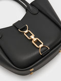 CHARLES & KEITH Women Agatha Chain-Accent Tote Bag_Black