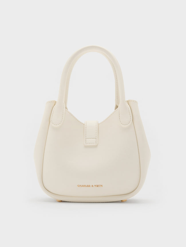 CHARLES & KEITH Women Agatha Chain-Accent Tote Bag_Cream