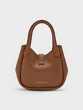 CHARLES & KEITH Women Agatha Chain-Accent Tote Bag_Chocolate