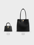 CHARLES & KEITH Women Mini Behn Belted Tote Bag -Black