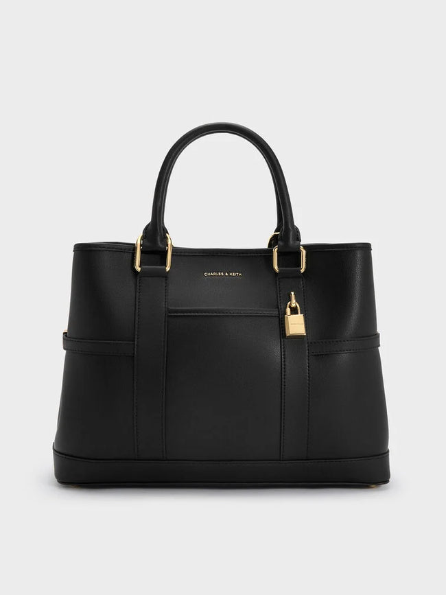 CHARLES & KEITH Women Scottie Tote Bag -Black