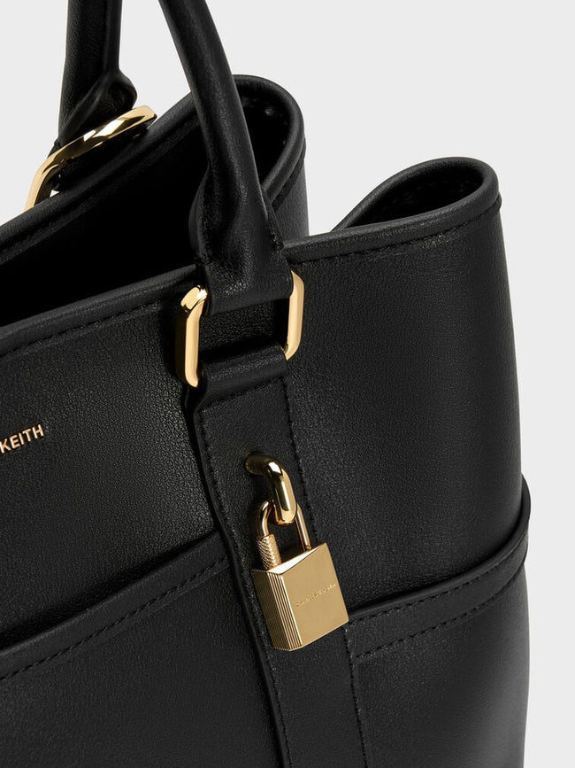 CHARLES & KEITH Women Scottie Tote Bag -Black