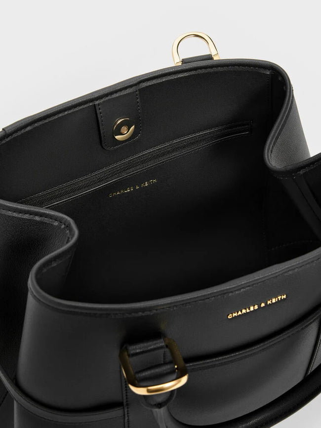 CHARLES & KEITH Women Scottie Tote Bag -Black