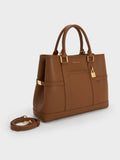 CHARLES & KEITH Women Scottie Tote Bag -Chocolate