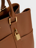 CHARLES & KEITH Women Scottie Tote Bag -Chocolate