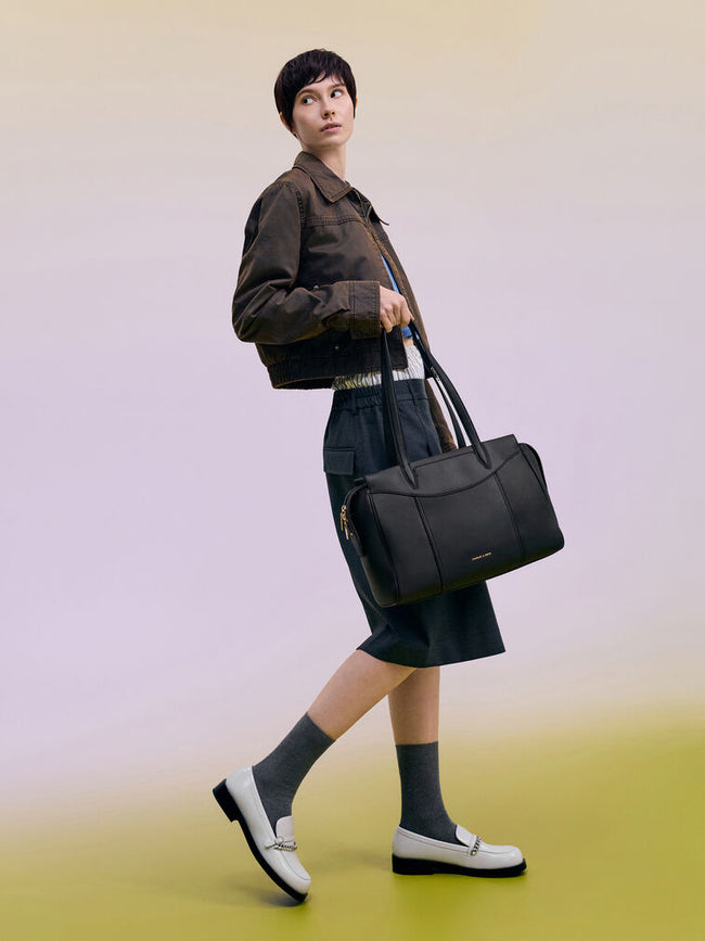 CHARLES & KEITH Women Roan Tote Bag -Black