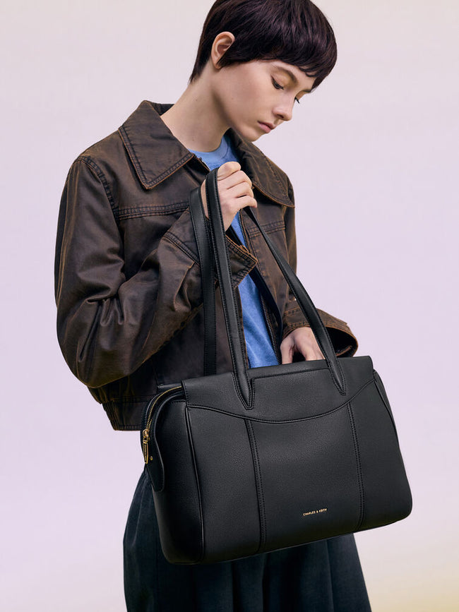 CHARLES & KEITH Women Roan Tote Bag -Black