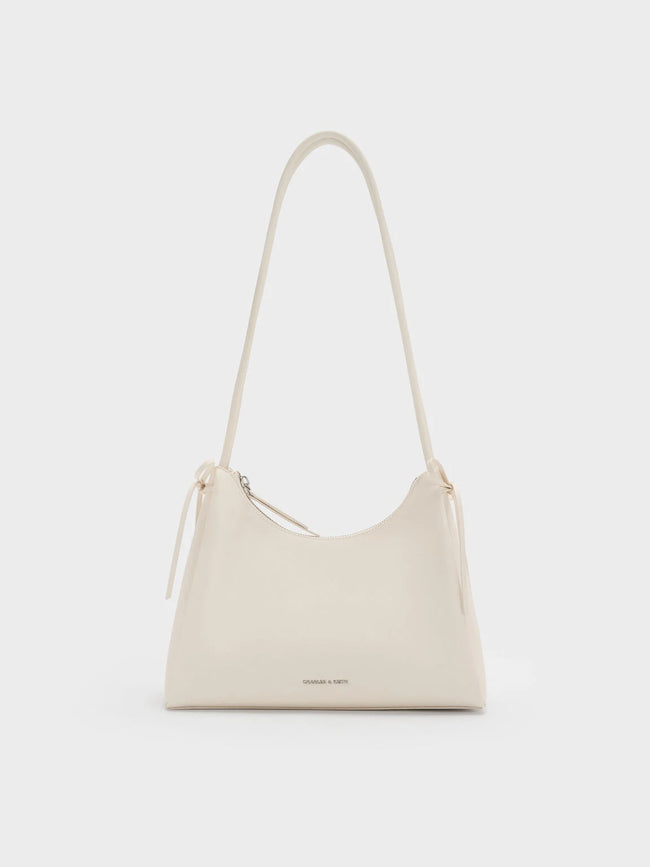 CHARLES & KEITH Women Hazel Bow Hobo Bag_Cream