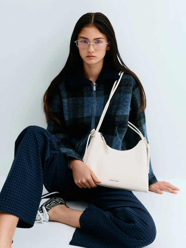 CHARLES & KEITH Women Hazel Bow Hobo Bag_Cream