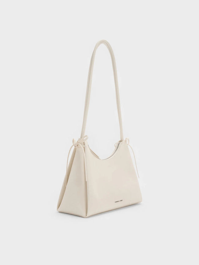 CHARLES & KEITH Women Hazel Bow Hobo Bag_Cream
