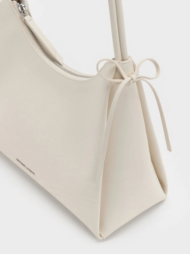 CHARLES & KEITH Women Hazel Bow Hobo Bag_Cream