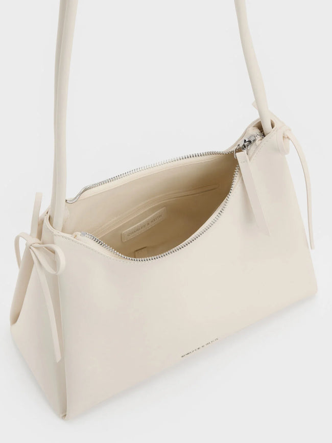 CHARLES & KEITH Women Hazel Bow Hobo Bag_Cream