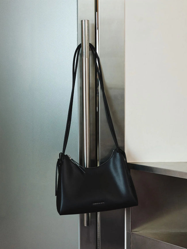CHARLES & KEITH Women Hazel Bow Hobo Bag_Noir